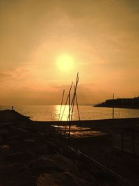 Scenic view of sea at sunset