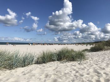 Scenic view of beach against sky