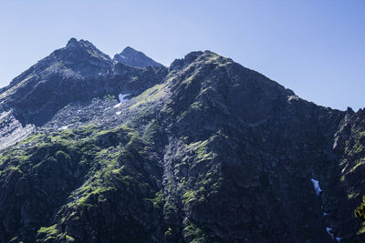 Scenic view of mountains against clear sky