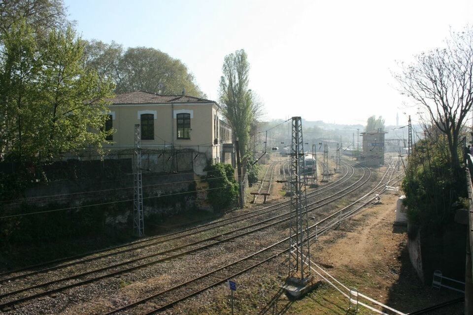 HIGH ANGLE VIEW OF RAILWAY TRACKS