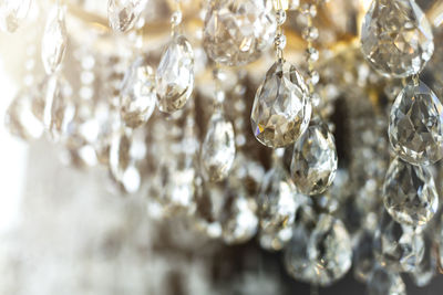 Close-up of chandelier hanging