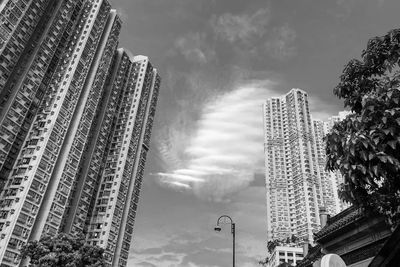 Low angle view of buildings against sky