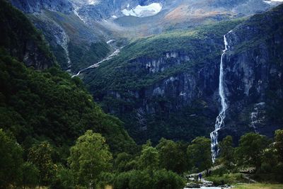 Scenic view of waterfall