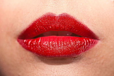 Extreme close-up of woman lips