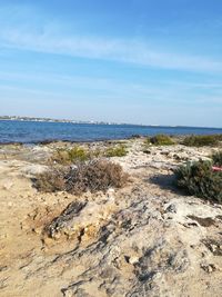 Scenic view of beach against sky