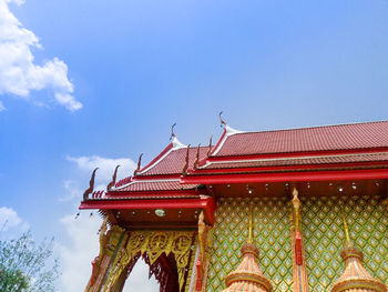 Low angle view of temple against sky