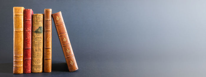 Close-up of colored pencils against white background