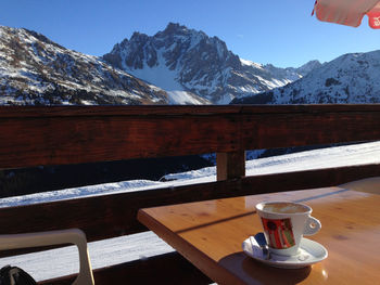 Scenic view of snowcapped mountains