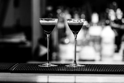 Close-up of wine glass on table