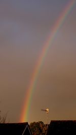 Scenic view of rainbow against sky during sunset