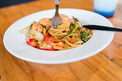 Close-up of meal served in plate