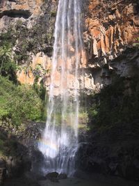 Low angle view of waterfall