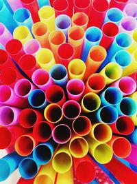 Full frame shot of drinking straws