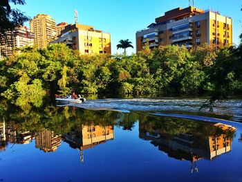 Reflection of buildings in water