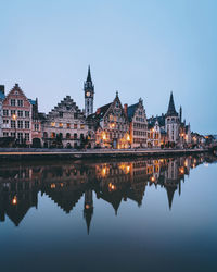 Reflection of buildings in water