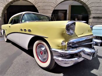 Vintage car parked on street