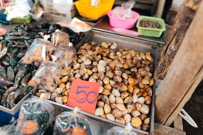 Close-up of food for sale at market
