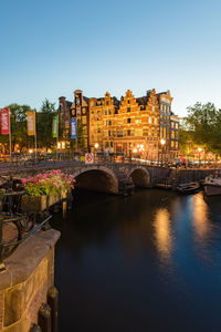 Bridge over river in city