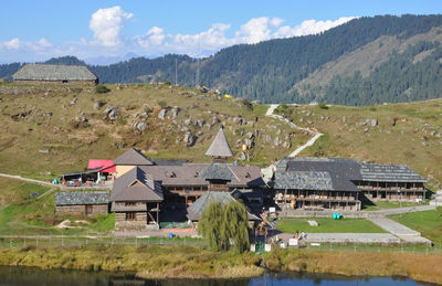 View of parashar rishi temple located at an altitude of 2,730 meters in mandi, himachal pradesh