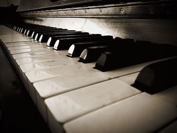 Close-up of piano keys