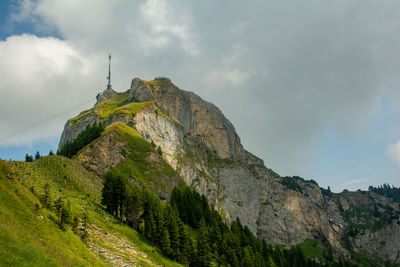 Low angle view of mountain against sky