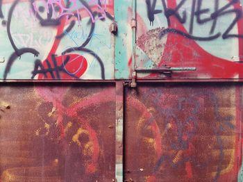 Close-up of graffiti on wall