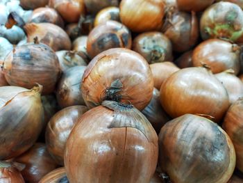 Full frame shot of onions for sale at market stall