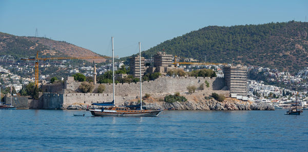 Turkish city of bodrum on the turkish coast of the aegean sea. mediterranean sea