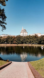 Reflection of building in lake