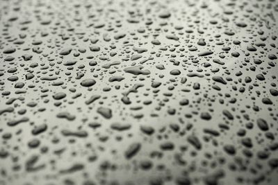 Full frame shot of raindrops on window