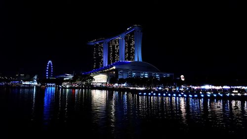 Illuminated city at night