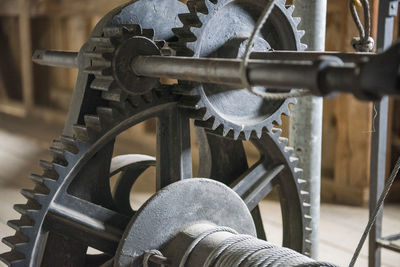 Close-up of machinery in factory