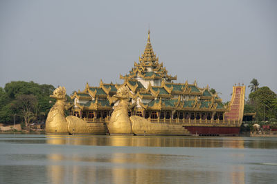 View of temple on water