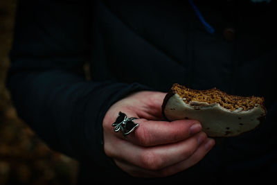 Close-up of woman holding ice cream