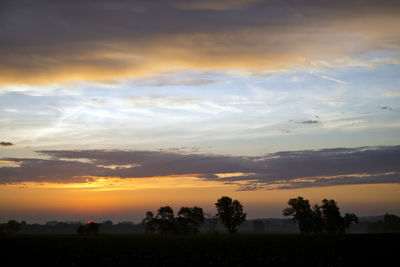 Scenic view of field against sky during sunset