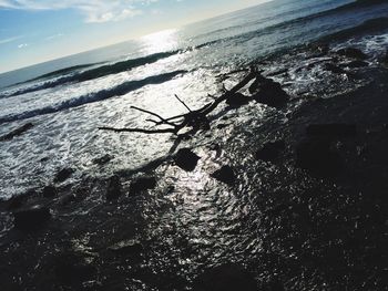 Scenic view of sea at sunset