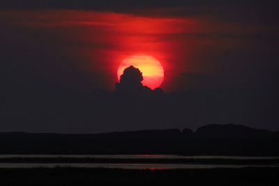 Scenic view of landscape at sunset