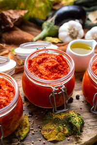 Close-up of food on table