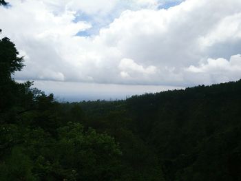 Scenic view of landscape against cloudy sky