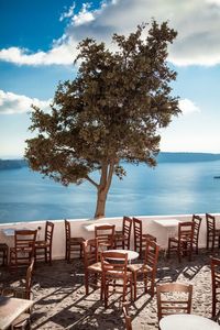 Chairs and table at patio