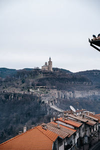 High angle view of townscape against sky