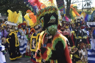 People wearing mask in traditional festival