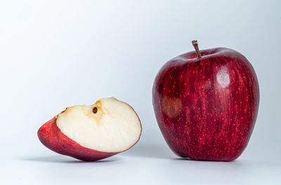 Close-up of apple against white background