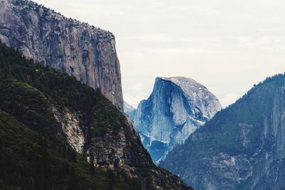 Scenic view of mountains at yosemite national park against sky