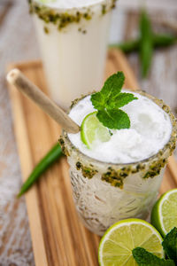 Close-up of drink on table