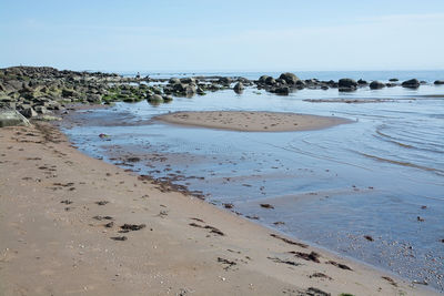 Scenic view of beach against sky