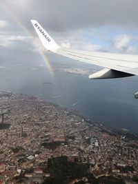 Aerial view of city against sky