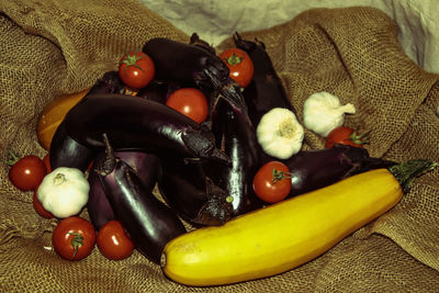 High angle view of fruits