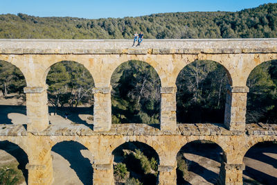 Les ferreres aqueduct against clear sky