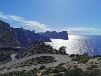 Road by sea against sky